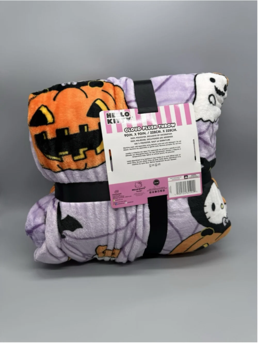 hello kitty halloween throw blanket Pumpkin And Hello Kitty NWT 90 X 90 Inches